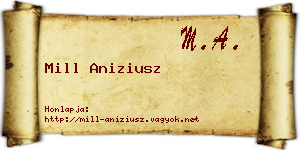 Mill Aniziusz névjegykártya